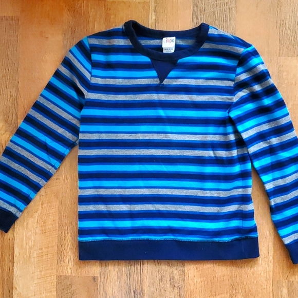 Circo Boys Blue and‎ Grey Striped Sweatshirt Size 8-10 - Picture 1 of 6